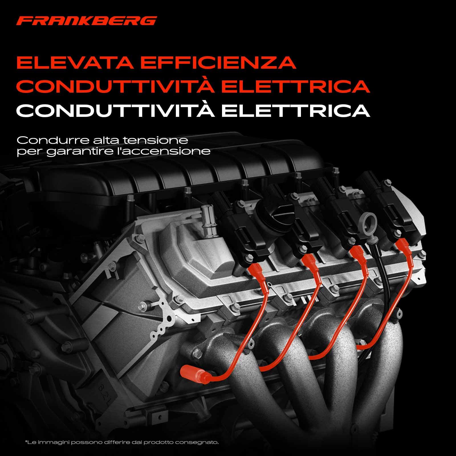 Frankberg 4x Set cavi di accensione Compatibile con Matiz M200 M250 1.0 Aveo/Kalos Compatto T200 1.2 Matiz M100 M150 1.0 Kalos KLAS 1.2 Aveo/Kalos Compatto T250 T255 1.2 Replace# 96288956