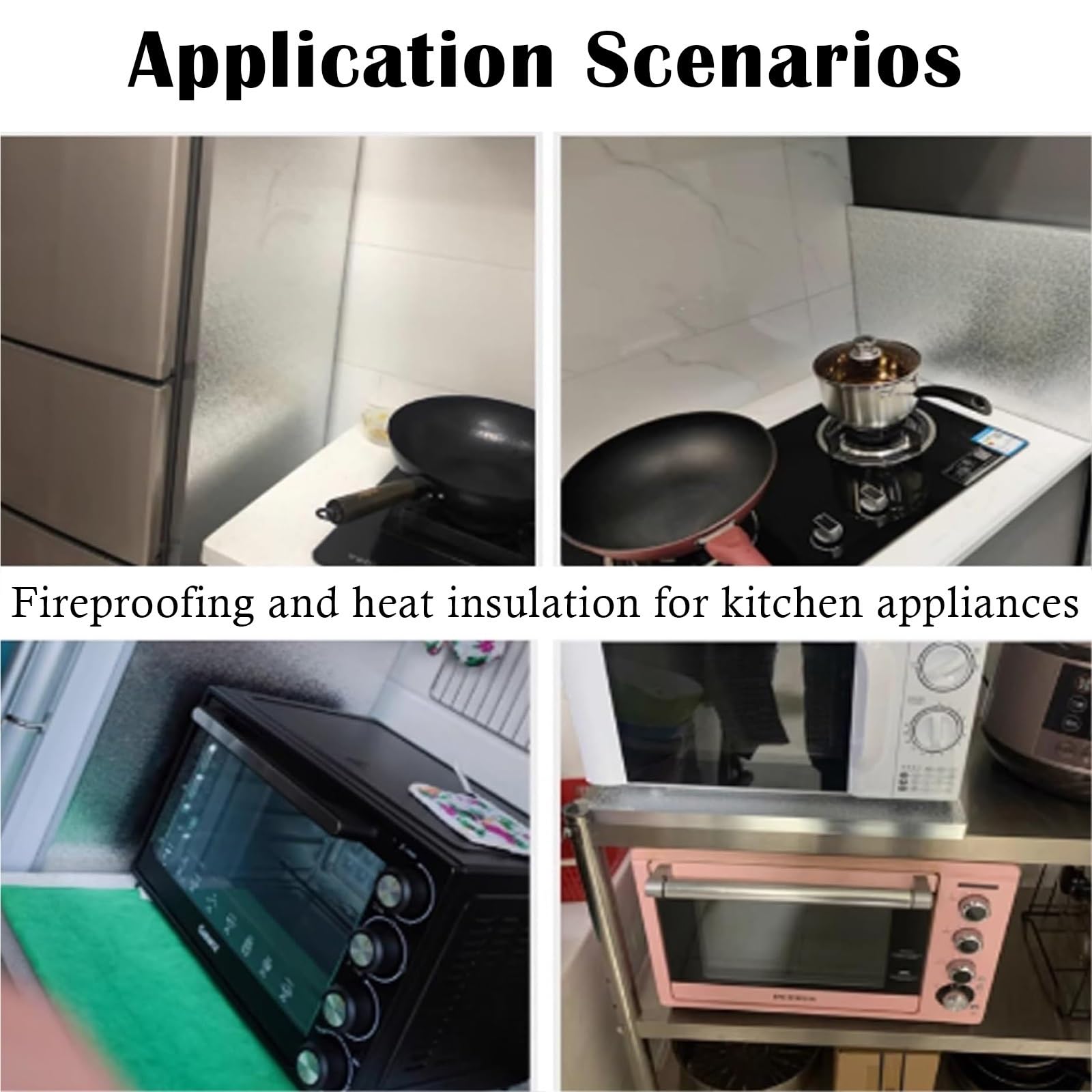 Genérico Panel Lateral magnético para refrigerador, Escudo térmico para Pared detrás de Estufa de leña para áreas de Cocina/tubería de Gas, Protector contra Salpicaduras para refrigerador s