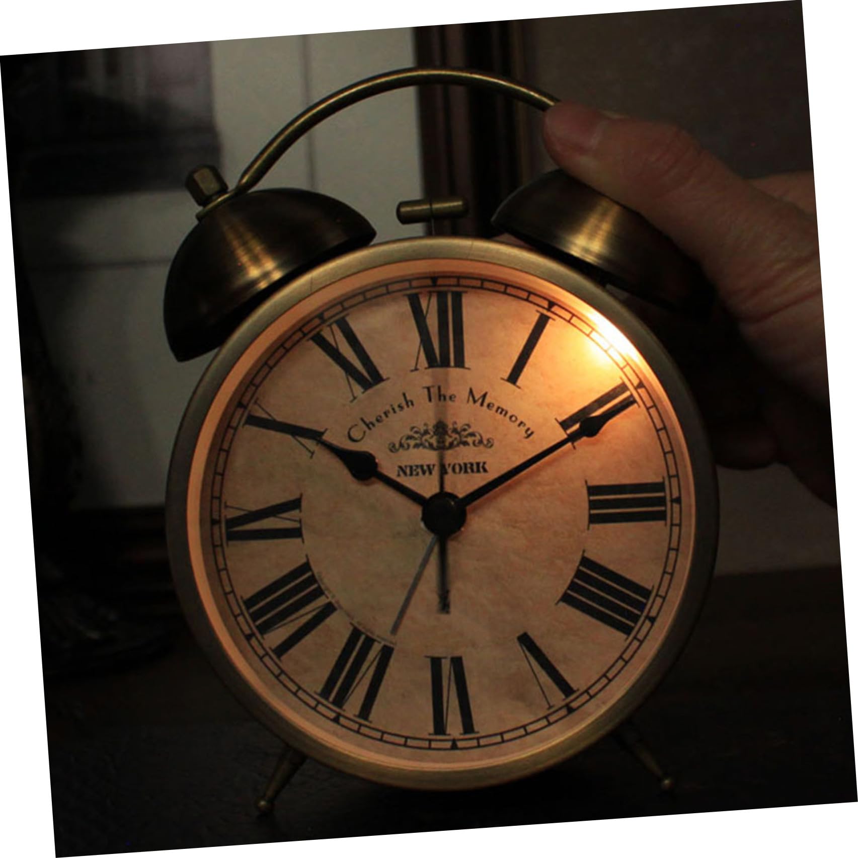 Didiseaon Reloj Despertador Redondo Retro Campana, Pequeño sin Pilas