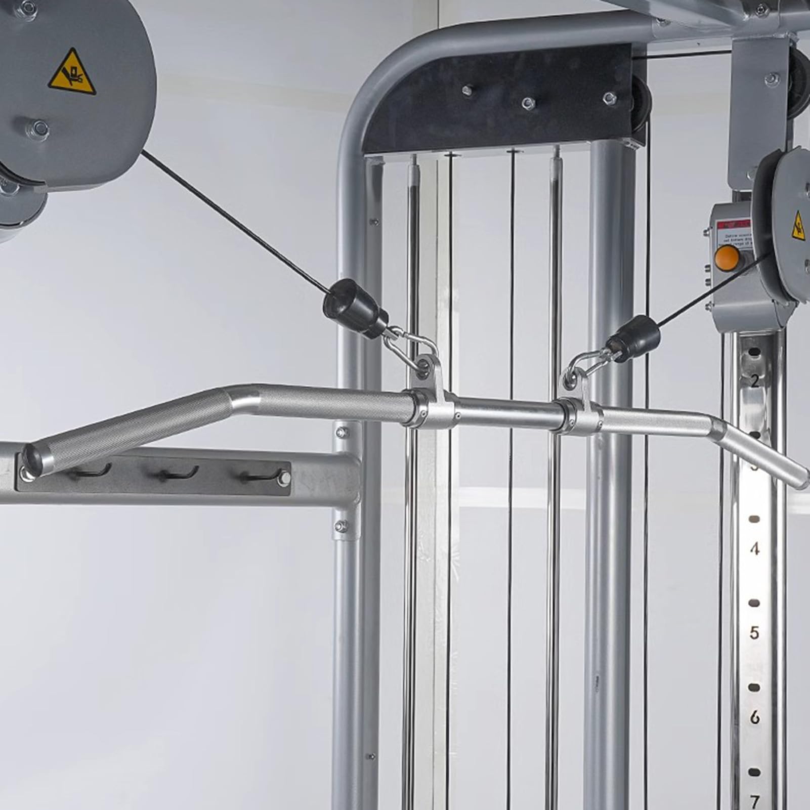 Obrotowy Drążek Do Podciąia, Antypoślizgowy Radełkowany Uchwyt, Aluminiowe Akcesoria Do Maszyn Kablowych, Trening Wyciskania Na Triceps, 47-calowy Sprzęt Fitness