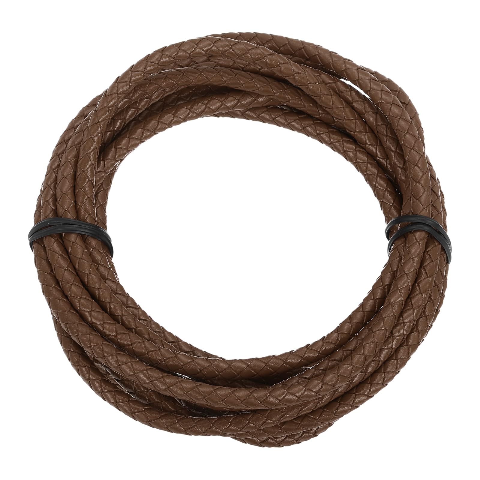 Cordón de cuero trenzado redondo y flexible de 4 mm para hacer collares resistentes