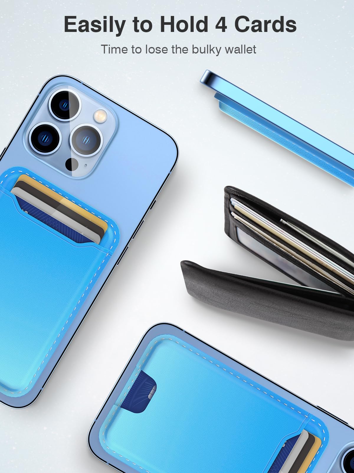 Topmade Magsafe Wallet Magnetic Leather Card Holder For