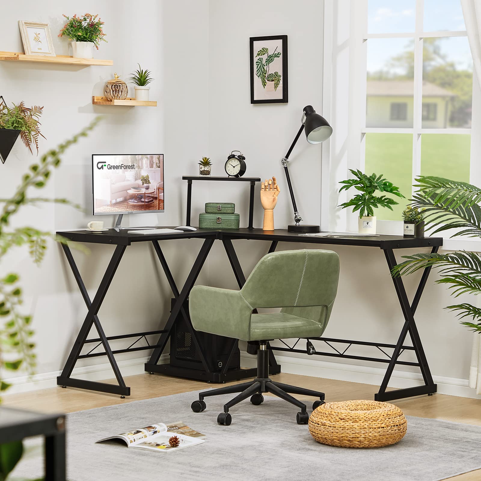 Buy GreenForest L Shaped Gaming Desk 58 inch, Reversible Corner