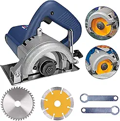 HOLTTER, Serra Mármore 1200W com Dois Discos de Corte Profissional Corta Piso Potente Granito Concreto Madeira Serra Marmore Elétrica 110mm 12000 rpm (110, Volts)