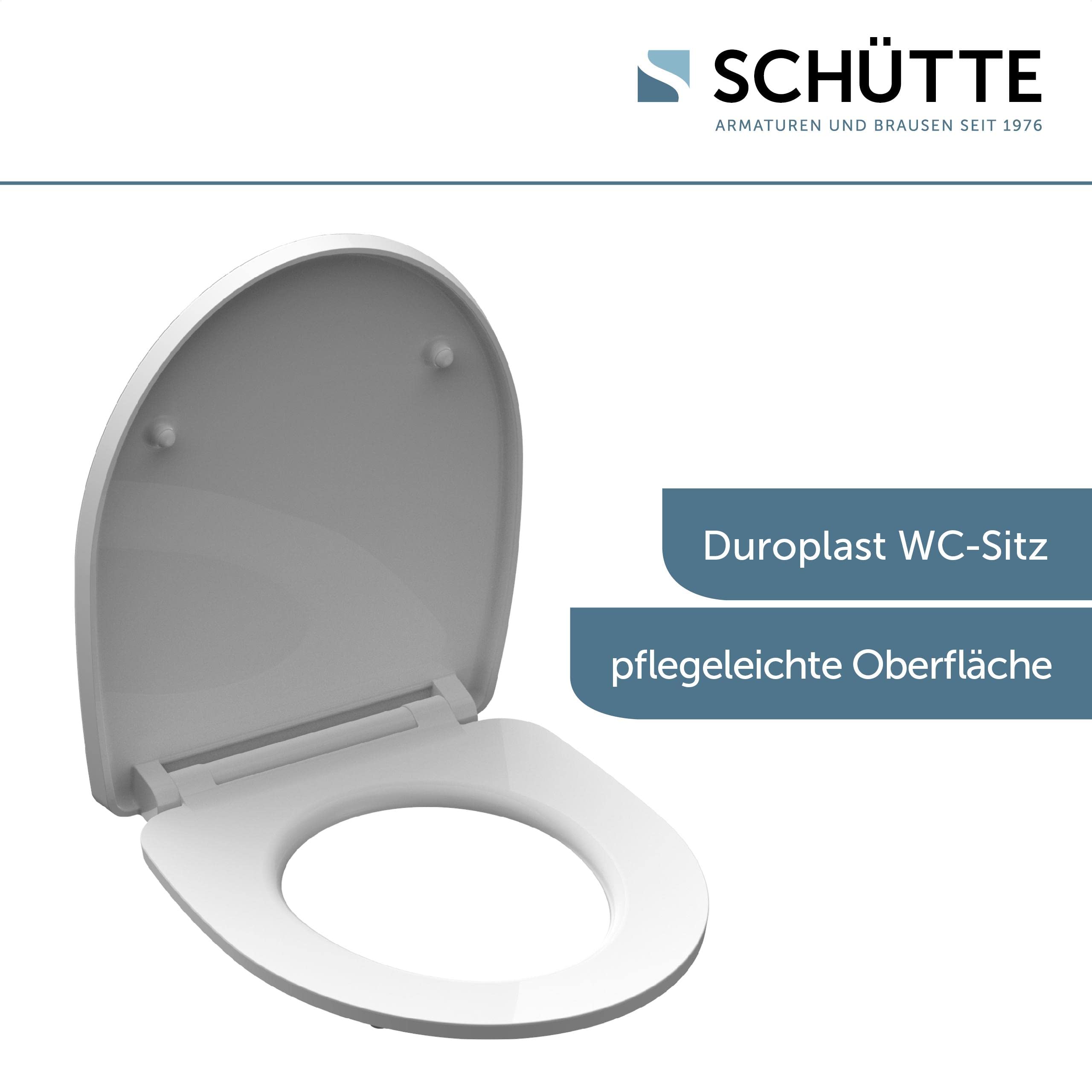 SCHÜTTE WC-Sitz ICEBERG mit Absenkautomatik und Schnellverschluss aus Duroplast, Toilettendeckel mit 175kg Belastbarkeit, Toilettensitz mit Brille, Klodeckel für WC, Klobrille mit Motiv