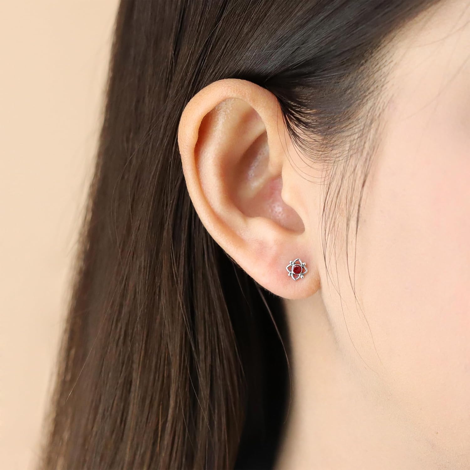 Boma Jewelry Sterling Silver Flower Shaped Dot Stud Earring