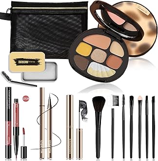 All in One Makeup Kit for Women Full Kit, Basic Cosmetics Kit for Beginner & Professionals, Eye Makeup Set Tween Girl, Make Up Kits for Teenagers, Makeup Gift Set for Girls, Women & Teens(Amber Brown)