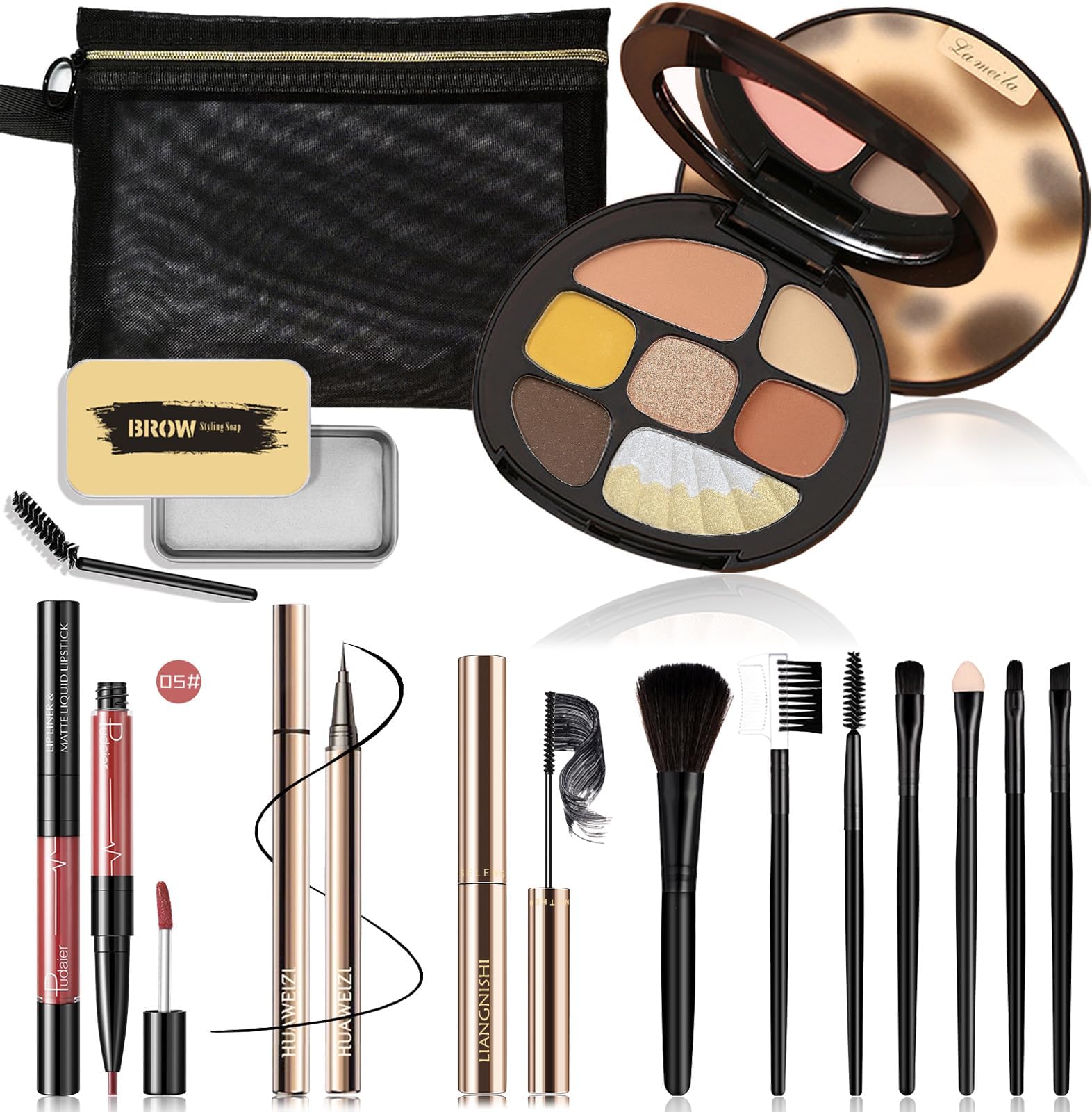 All in One Makeup Kit for Women Full Kit, Basic Cosmetics Kit for Beginner & Professionals, Eye Makeup Set Tween Girl, Make Up Kits for Teenagers, Makeup Gift Set for Girls, Women & Teens(Amber Brown)