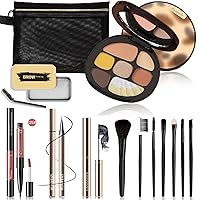 Vista 8 de Kit de maquillaje todo en uno, juego para mujeres, niñas y adolescentes, incluye paleta de sombra de ojos de 10 colores, brillo de labios, lápiz
