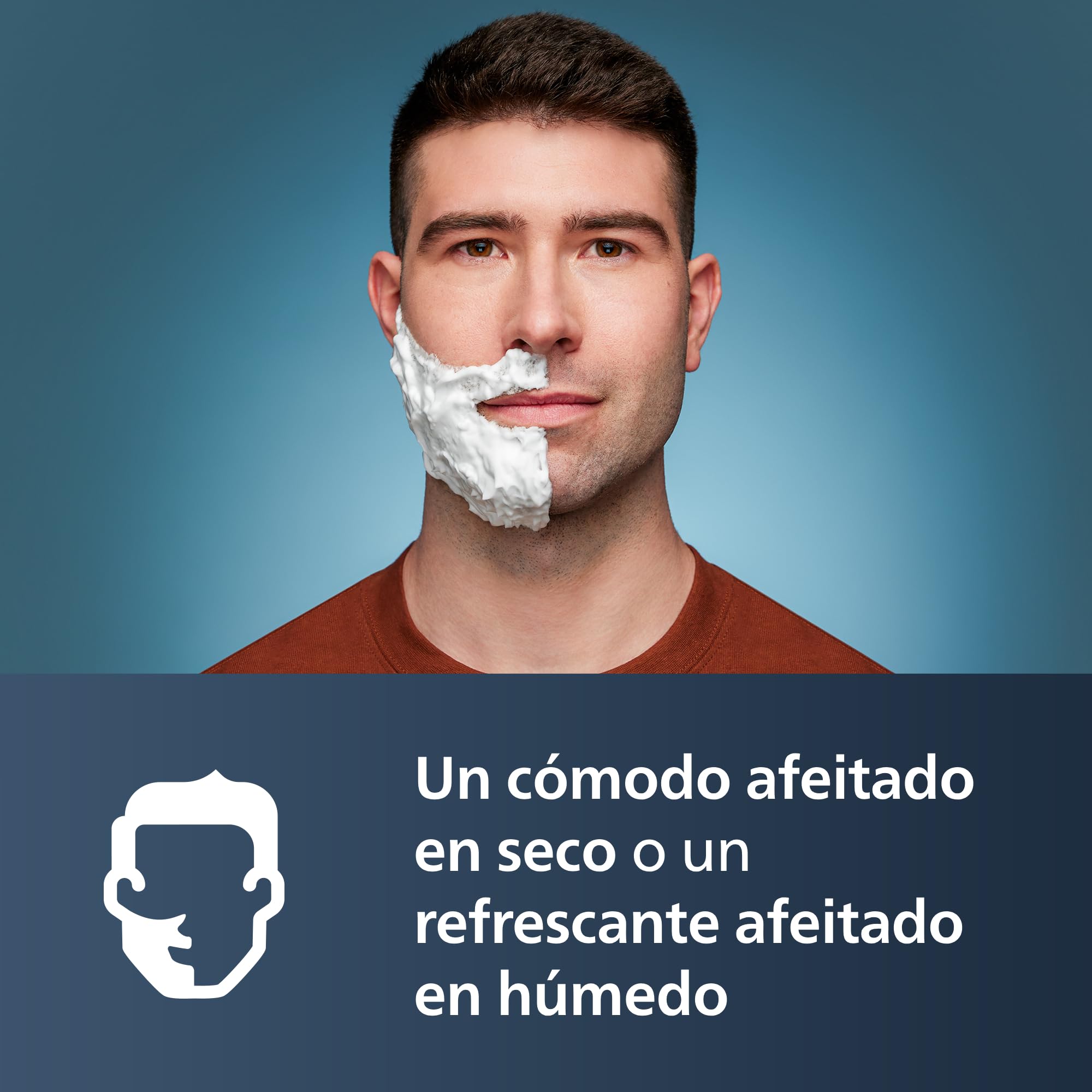 Philips Afeitadora Portátil, Afeitadora Eléctrica en Seco y Húmedo de Viaje para hombre, Sistema de Cuchillas ComfortCut, Cabezales flotantes 3D, Diseño compacto, Batería potente, Modelo PQ888/06