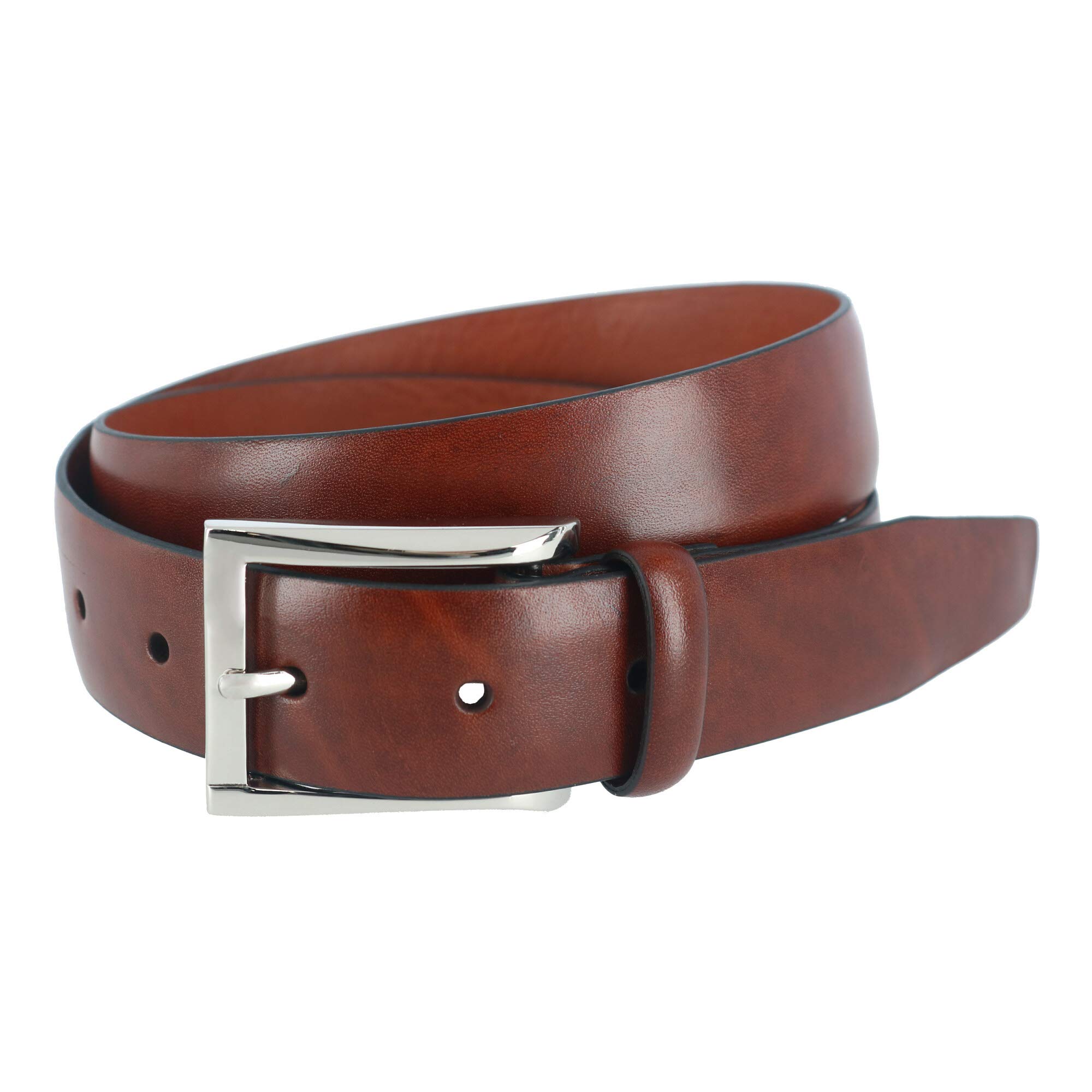 Trafalgar Men's 100% Full Grain Leather Belt - The Broderick - 1 1/4 Inches Wide (32mm)