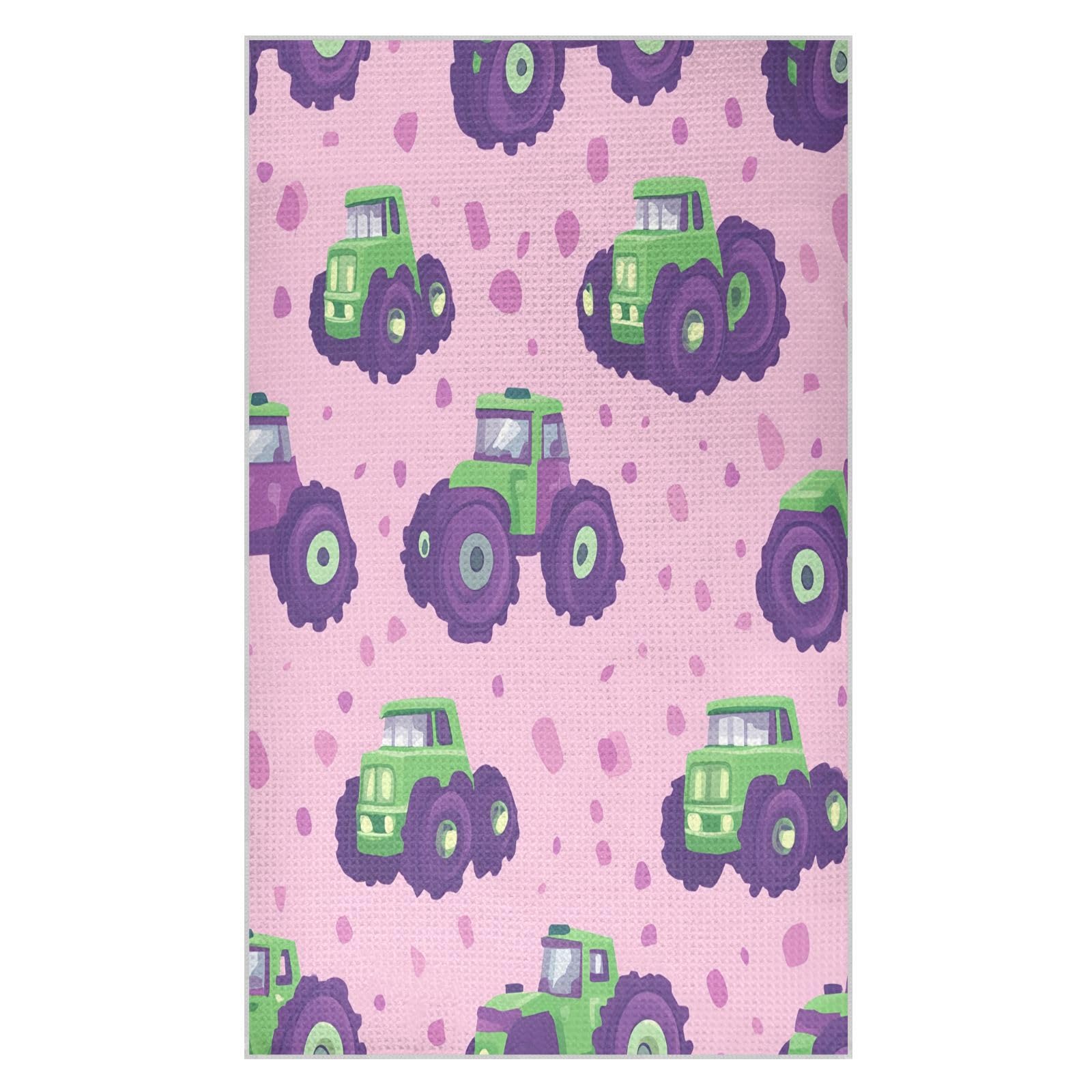 BURSTDDY Cartoon Truck Kitchen Towels,Absorbent Dish Towels 1 Pack