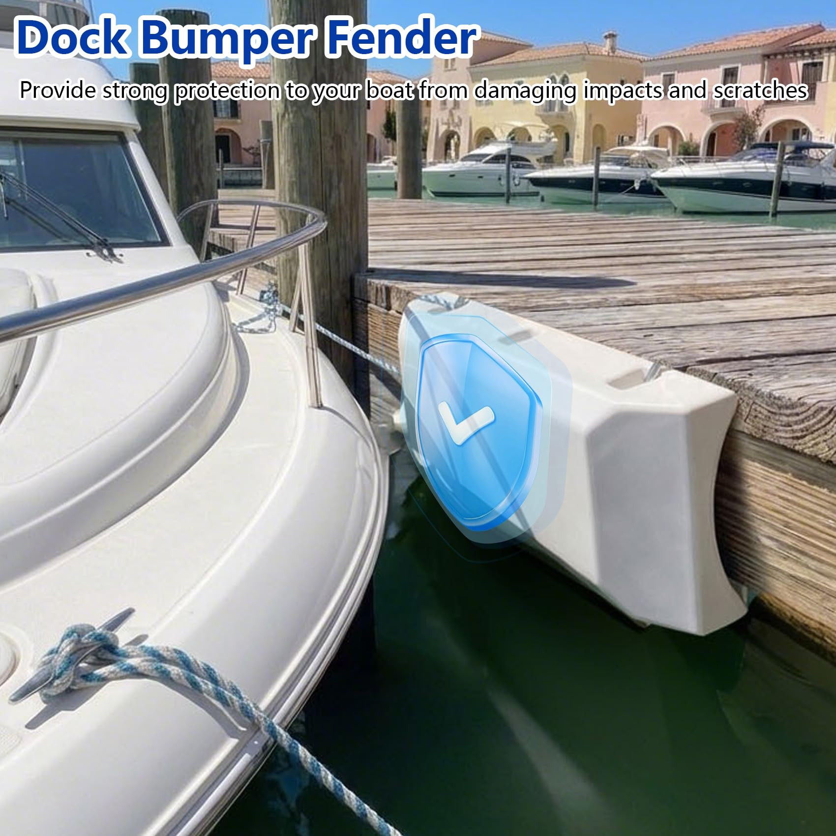 Condition photo showing New/Like New for dedu dock bumpers 24 inch 2 pack, boat dock bumpers heavy duty dock post bumpers, dock fender bumper guards dock piling bumpers pvc suit for horizontal and vertical with screws and washers (white)