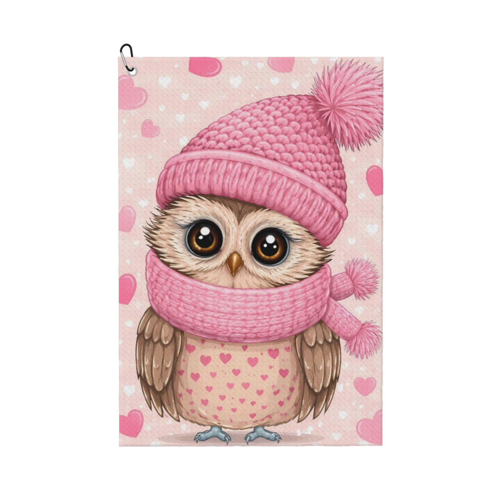 Oudrspo Adorable Cartoon Owl Multi-Functional Golf Towel | Absorbent Quick Drying 16x24in
