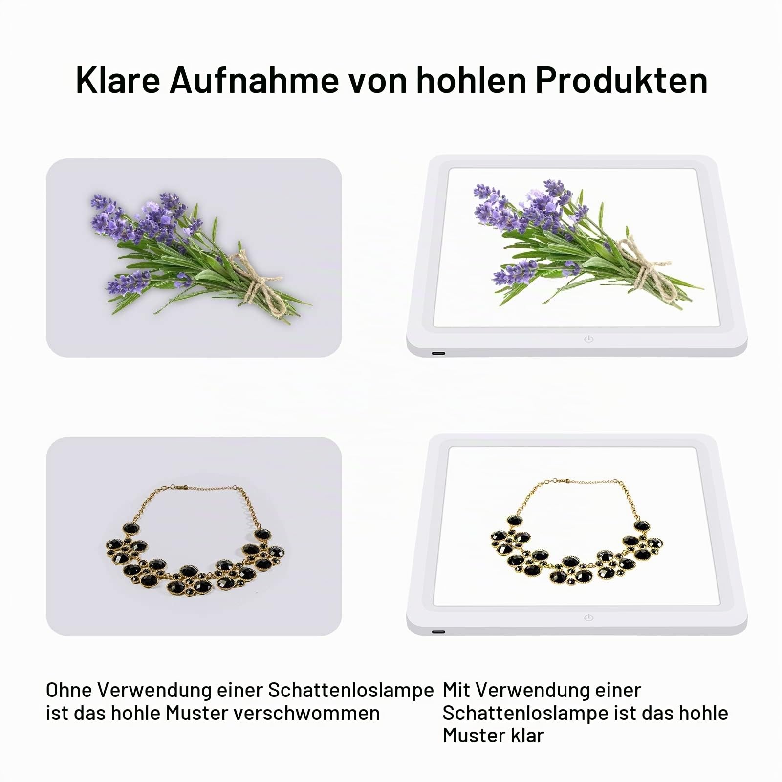 PULUZ 29CM LED Fotografie Schattenloses Licht Lampenpaneel für Fotostudio Box Fotografie Softbox Bodenlicht für Schmuck Kosmetik Kunstwerke (29CM)