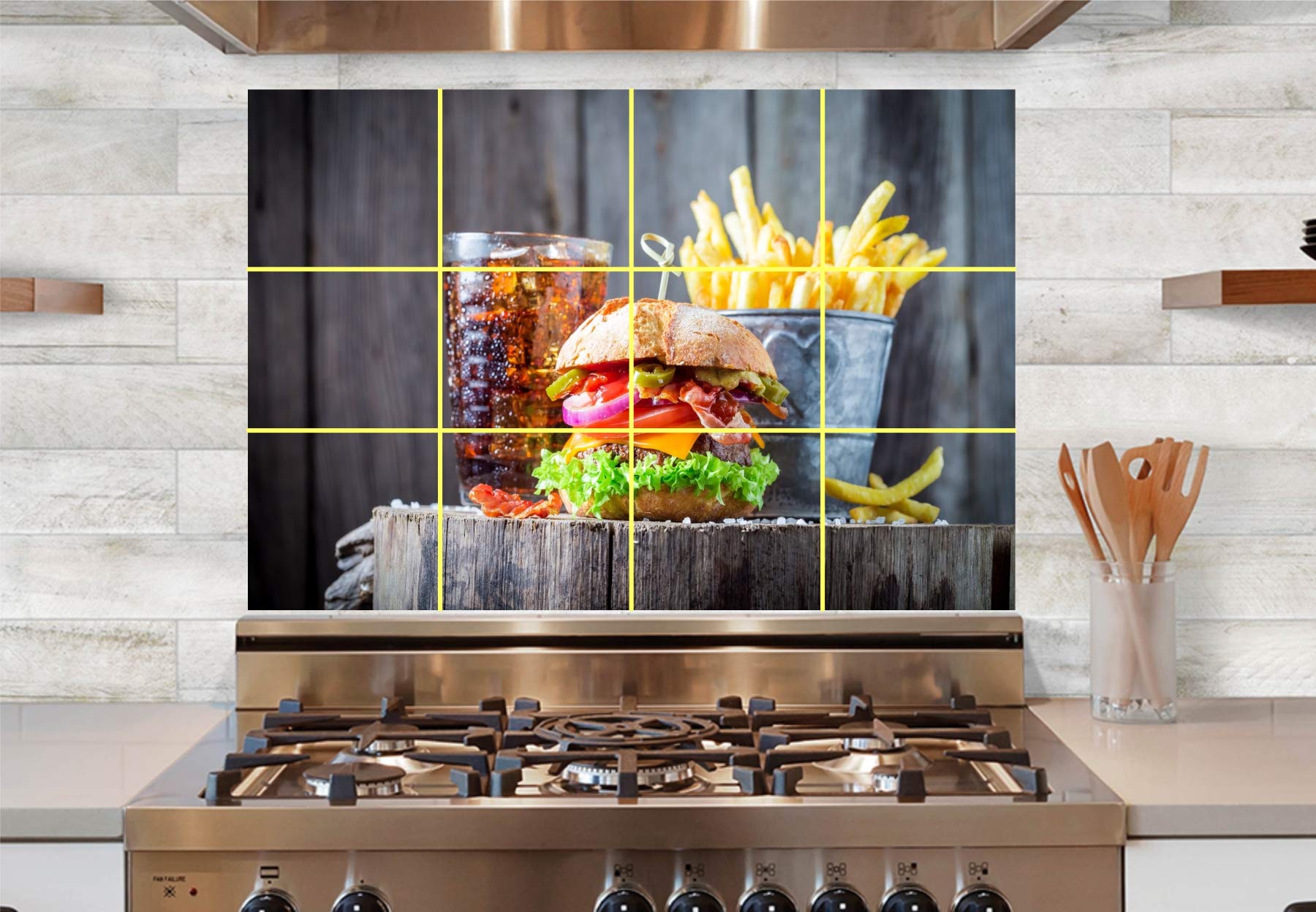 Sky Decal Fresh Fast Food Burger Juice Multicolour Wall Sticker for Home décor Kitchen Sticker (PVC Vinyl Covering Area 50cm X 80cm) (B08RC57QCJ) Amazon Price History, Amazon Price Tracker