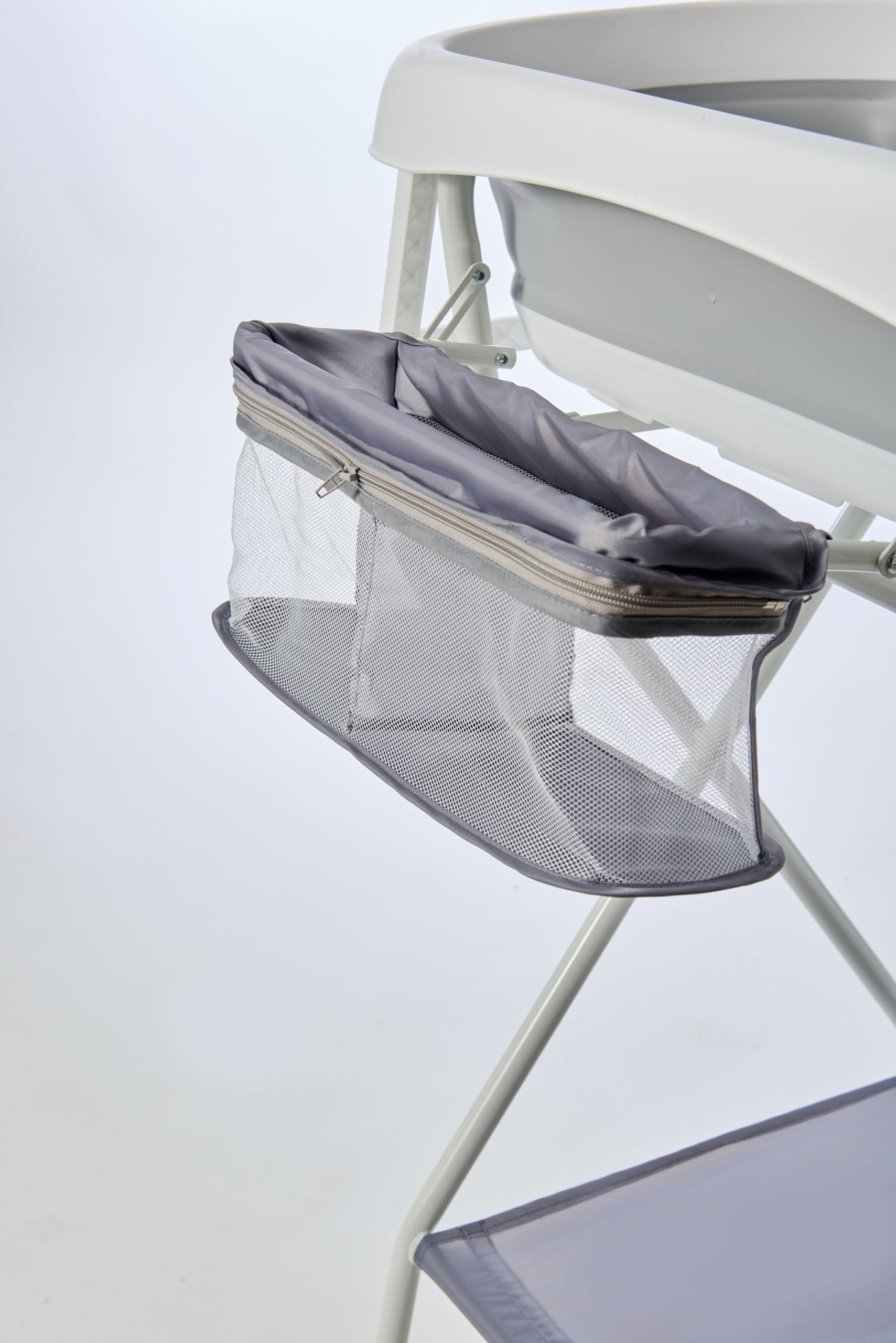 Bañera extra para bebé con soporte de aumento de altura, bañera plegable para 0-24 meses, 84 cm, gris