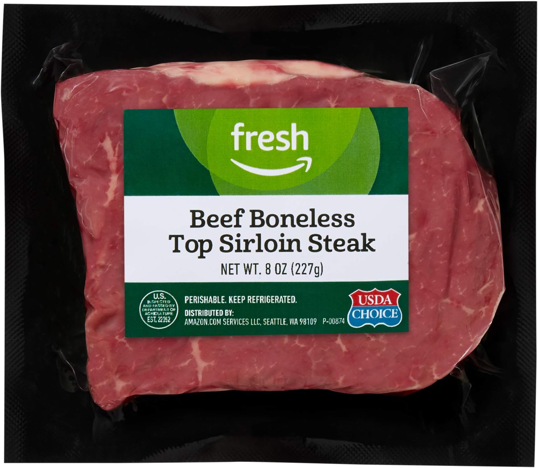 Fresh Brand – Beef Boneless Top Sirloin Steak, 8 oz