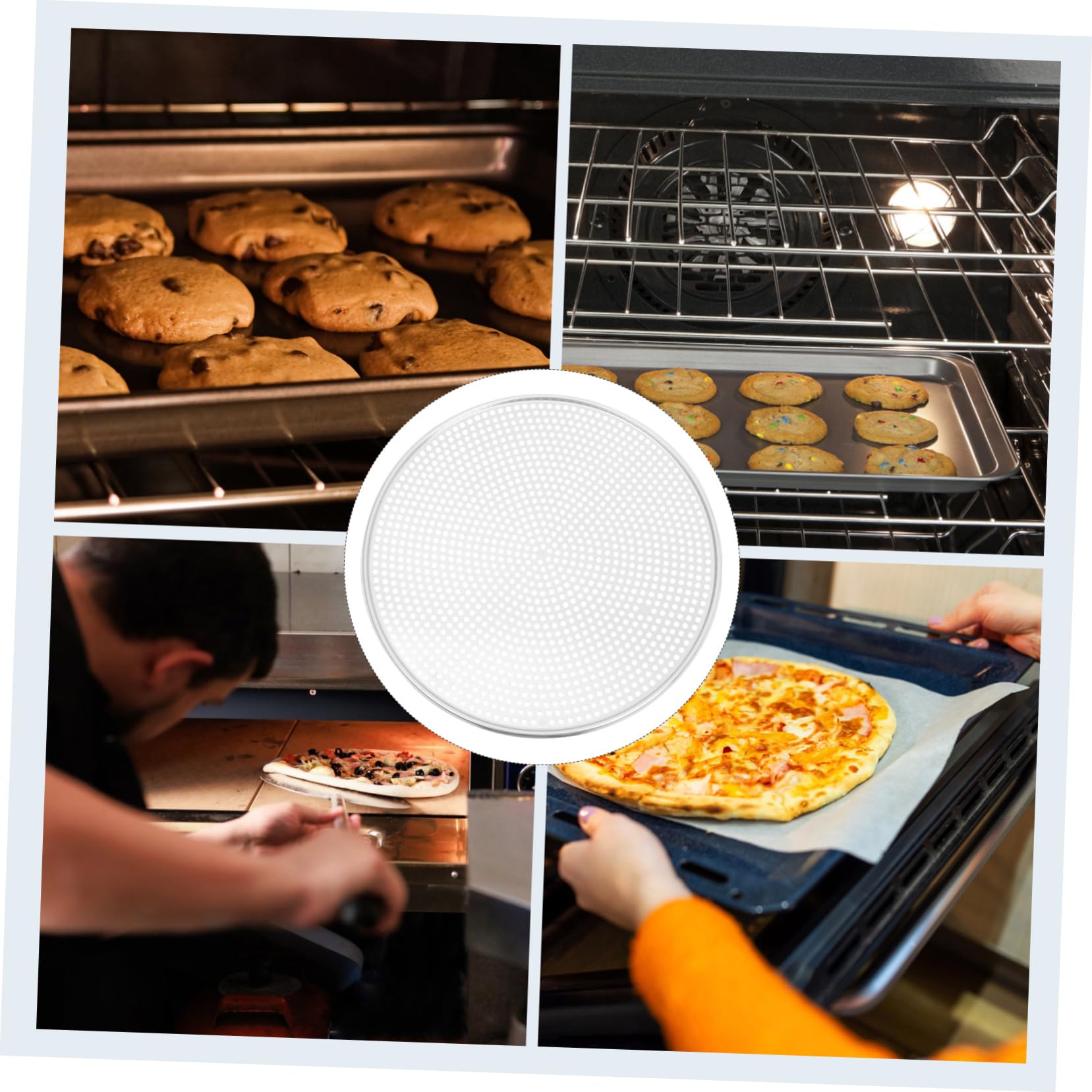 Mobestech Teglia per Pizza Forata Teglia per Pizza Rotonda Materiale per Cottura al Forno