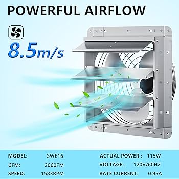 【XL】ALOUND VENTILATION BAKED SHORT（オリーブ） Amazon.com: FICBXRA 16 Inch Shutter Exhaust Fan, Aluminum