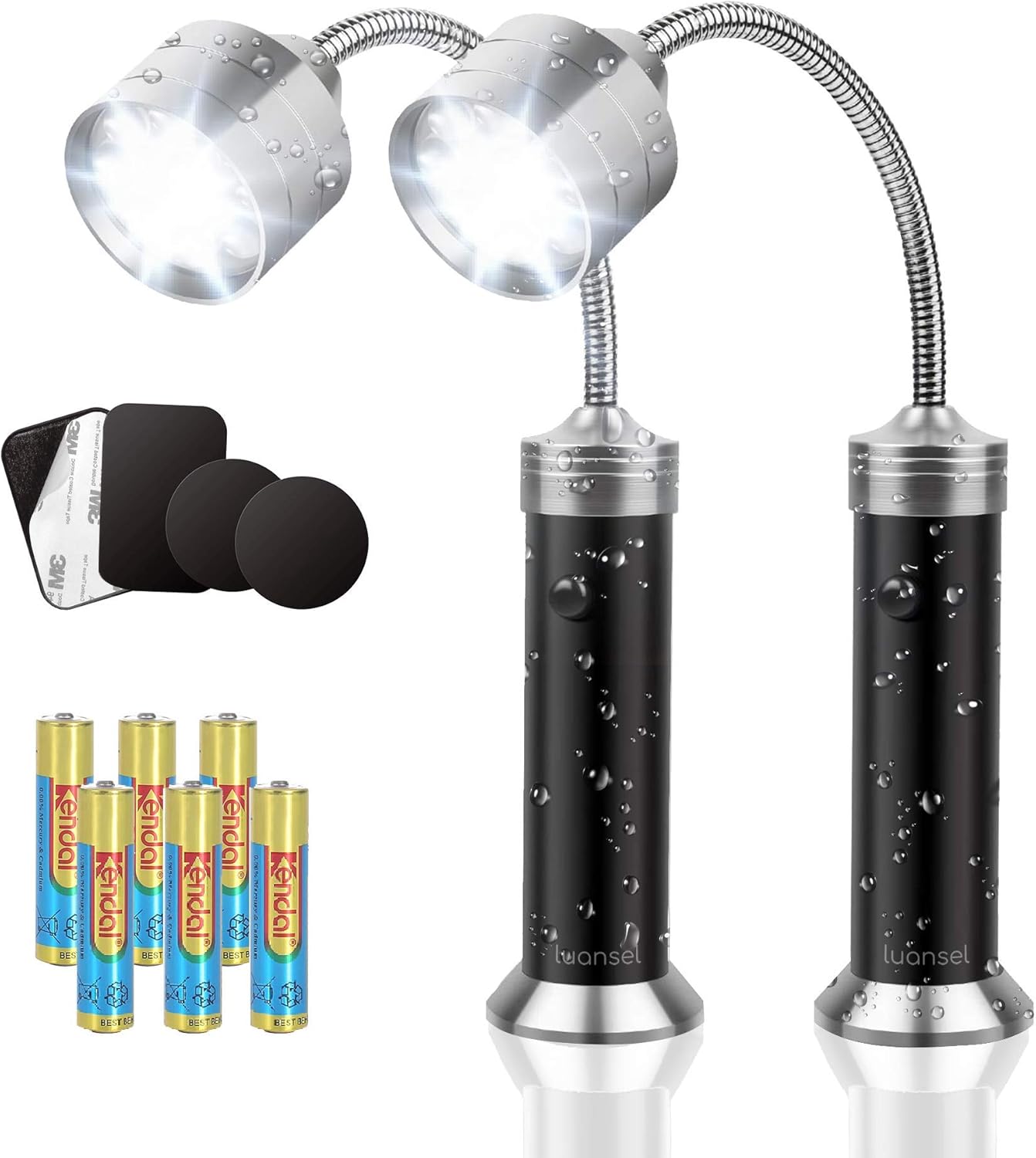 LUANSEL Grill Lights for BBQ - Water & Heat Resistant Magnetic BBQ Lights for Grill with Adjustable 360 Degree Flexible Gooseneck – Outdoor Grilling LED Barbecue Light (Batteries Included) – 2 Pack : Patio, Lawn & Garden
