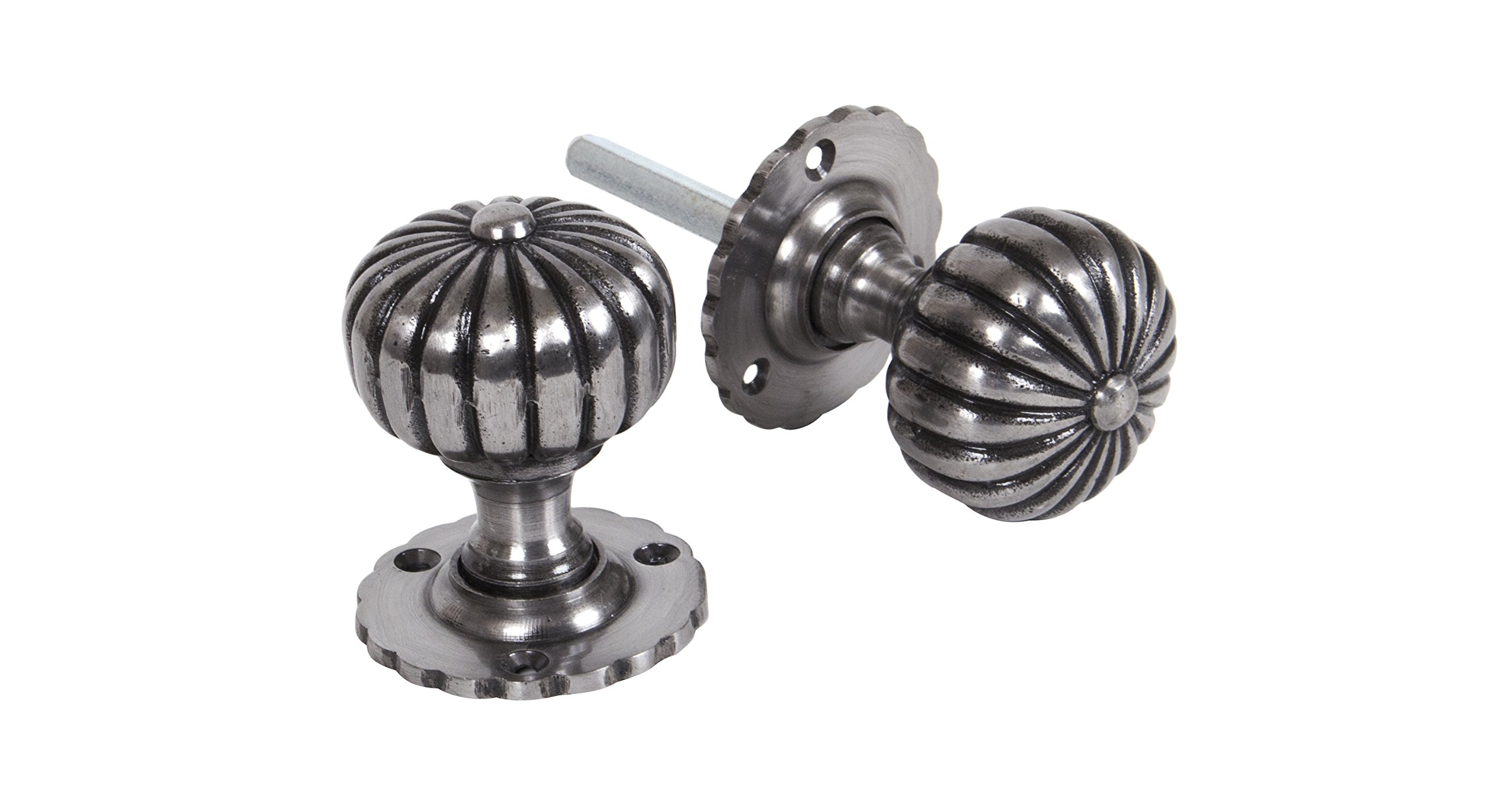 From the Anvil Natural Smooth Flower Mortice Knob Set