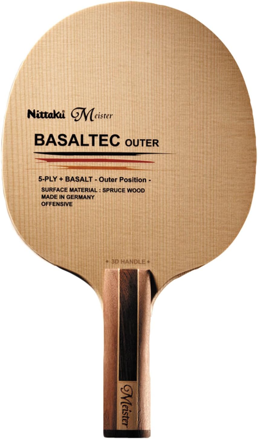 Nittaku Sanarion S Table Tennis Racket - 5-Ply Wood Blade, Shakehand Grip, All-Round Attack