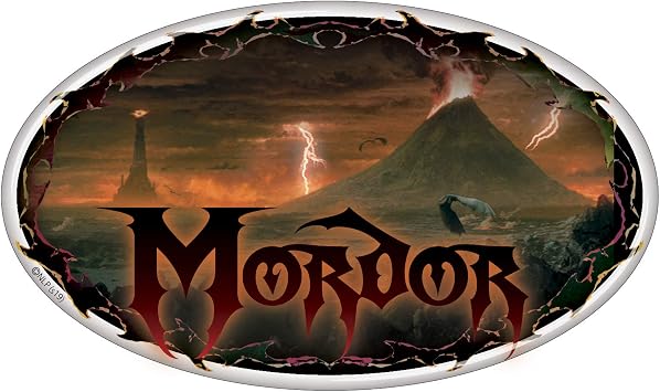 Fan Emblems Mordor Car Decal - Clear Resin Coated Automotive Sticker for Cars, Laptops, Most Smooth Surfaces - Officially Licensed Lord of The Rings Gifts, Merchandise, Decor