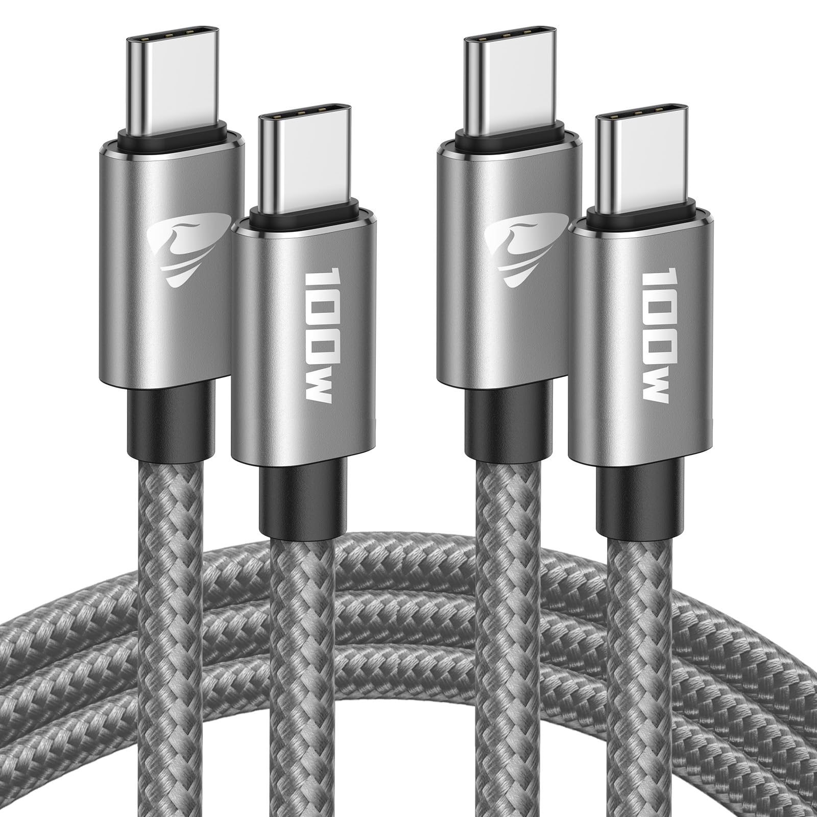 Cavo USB C USB C 2M 2Pack Cavetto Caricatore Ricarica Rapida Usbc 100W 5A Filo Caricabatterie Carica Nylon Cavo Type C to Type C per iPhone 17 15 16 Pro Max/Plus iPad Pro/Air Samsung S25 S26