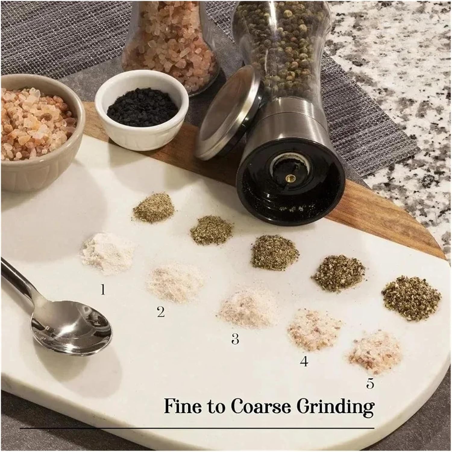 Manual Pepper Grinder Set Household Spice Bottle Black And White Powder Grinding Salt And Shakers 180/300ML(2 pcs 300ml black)