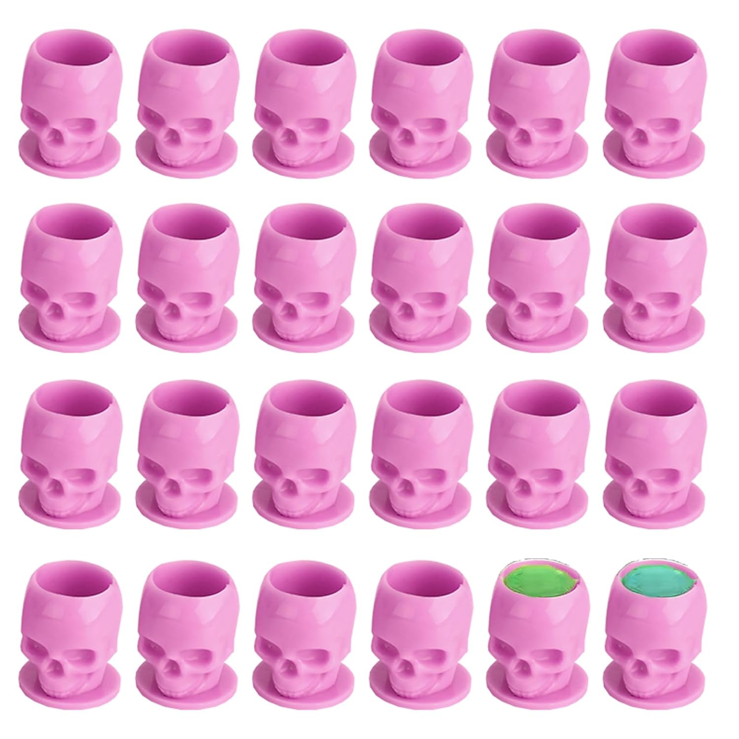 LXIANGN 200PCS Skull Tattoo Ink Cups Disposable Plastic