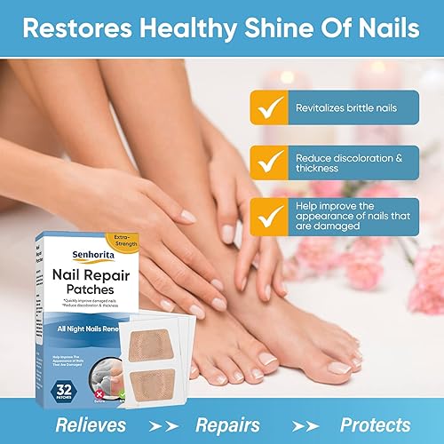 Miniatura 6 de Tratamiento de uñas de los pies, 32 parches de reparación de uñas, tratamiento de uñas de los pies, extra fuerte para restaurar la apariencia de