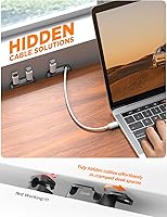 Vista 3 de Magnetic Cable Clips - Chfeila 4Pack [Dual Slot] [360°Rotating & Twist-Lock] Cord Management, Adhesive Phone Charging Keeper, Wire Organizer Holder