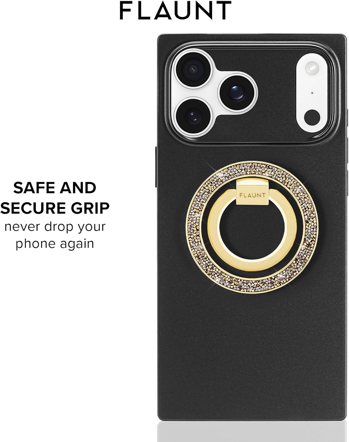 Flaunt MagSafe Ring Phone Stand - Limited Edition Magnetic Phone Grip - Slim, Collapsible Ring Holder & Stand - Detachable, 360° Rotation - Compatible with All MagSafe Cases - Gold Brilliance
