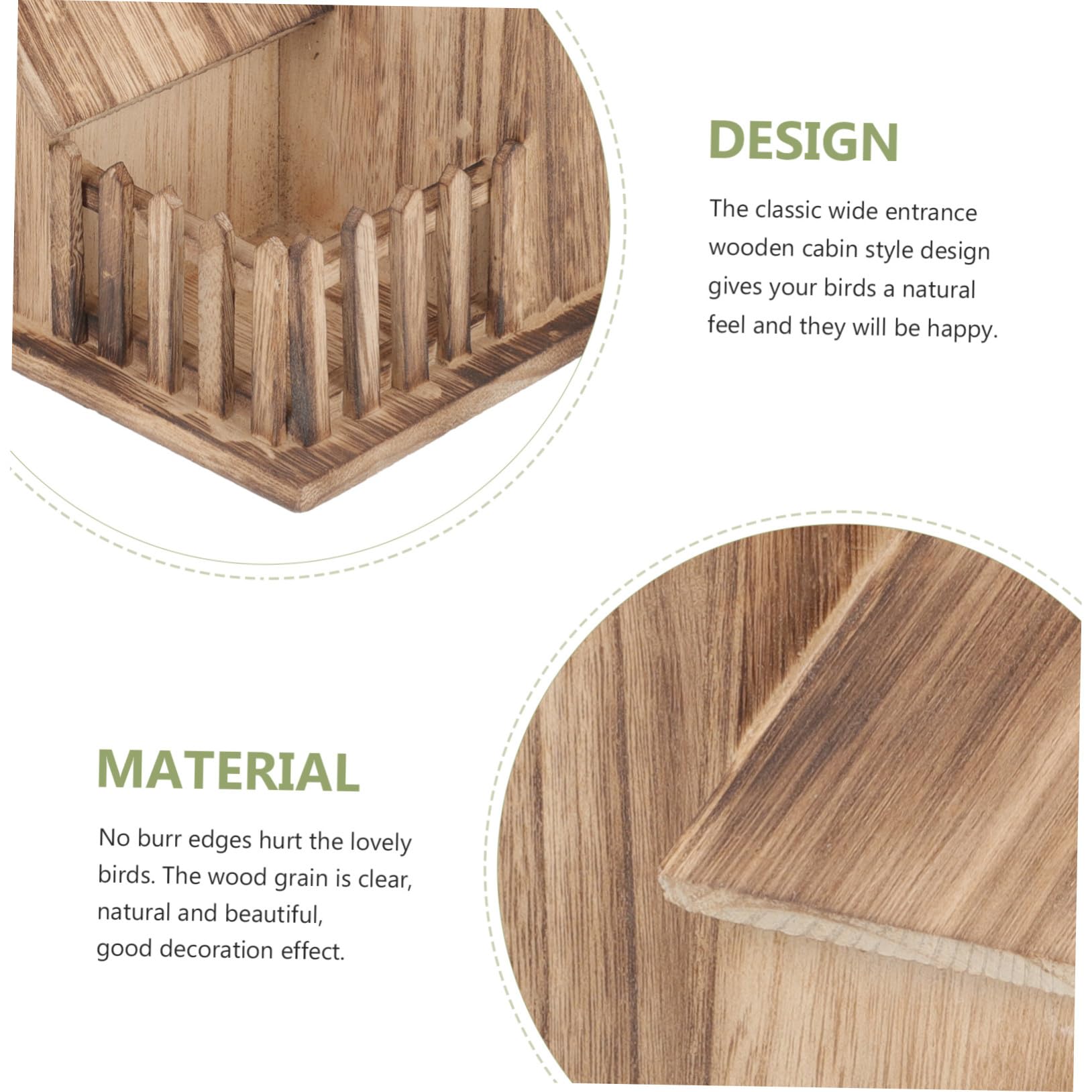 SHINEOFI Nido para Pájaros de Madera Exterior Casa de Cría para Periquitos y Cacatúas Diseño Rústico para Jardín y Balcón Apto para Cotorras y Colibríes