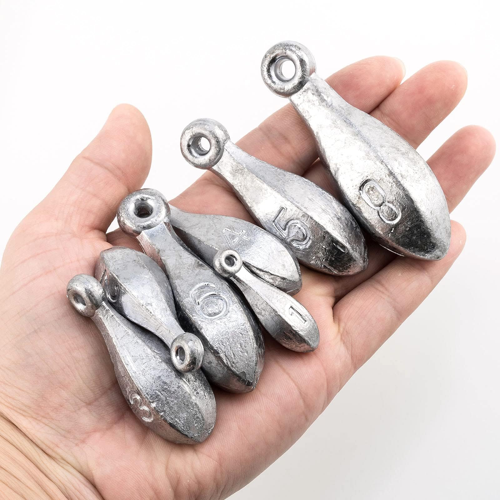 Dr.Fish Bank Sinkers - Pesas de pesca de plomo, 1 a 32 onzas/2 libras, pesas de agua dulce para pesca de gato, canal de río, surf, pesca en agua salada