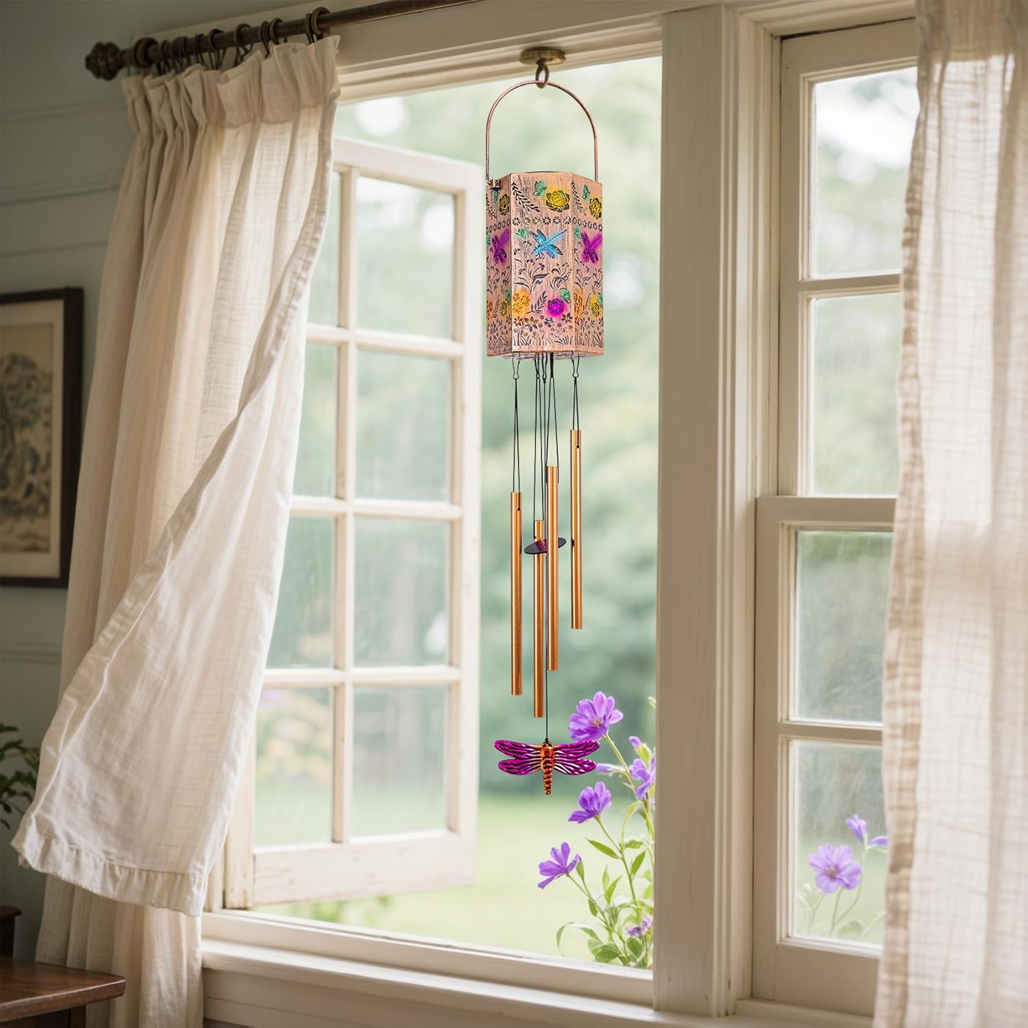 for Women - Dragonfly Solar Wind Chimes for Outside Solar Lights Outdoor Decor Gifts for Women Mom Grandma