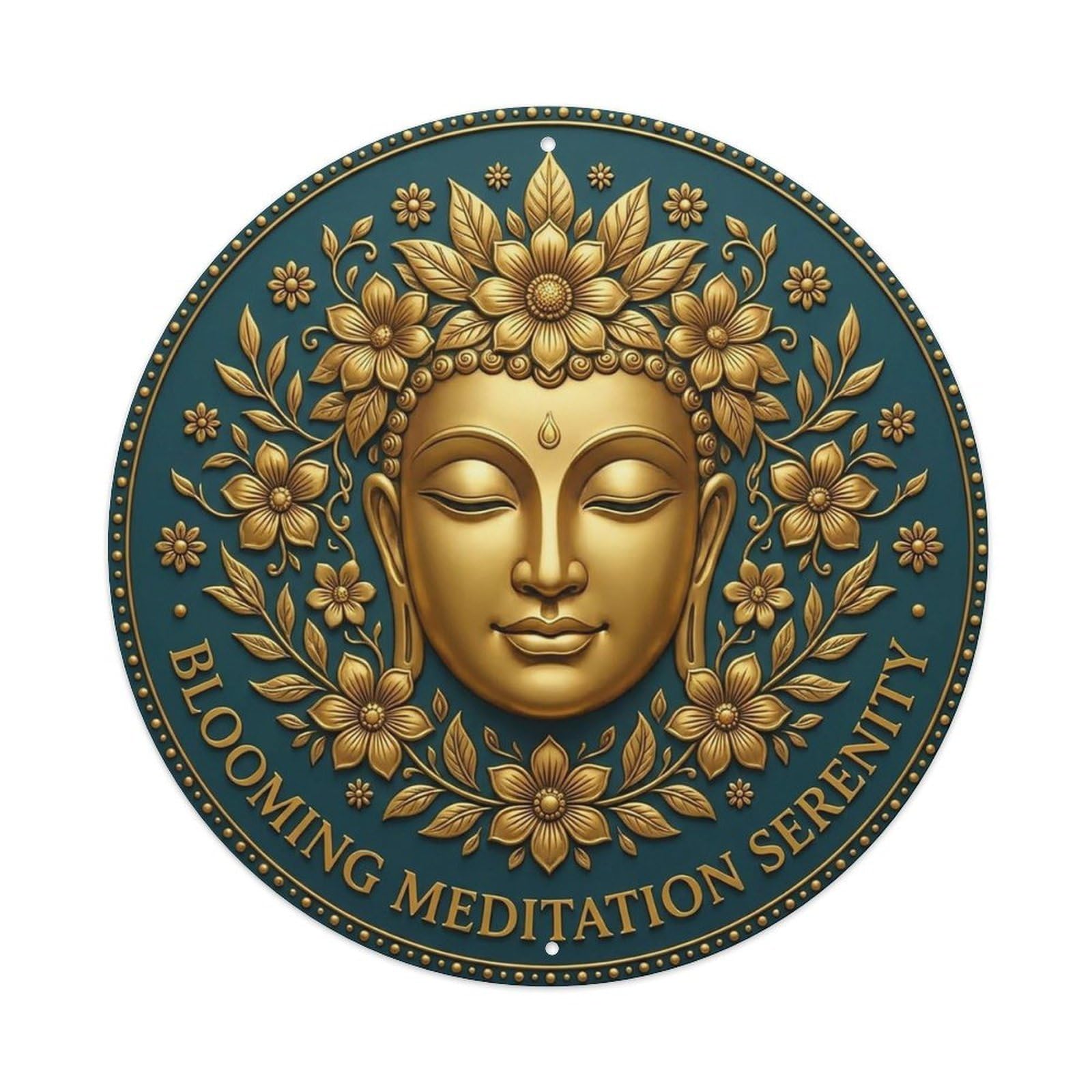 Vintage Blooming Meditation Serenity Flower Zen Yoga Metal Tin Sign