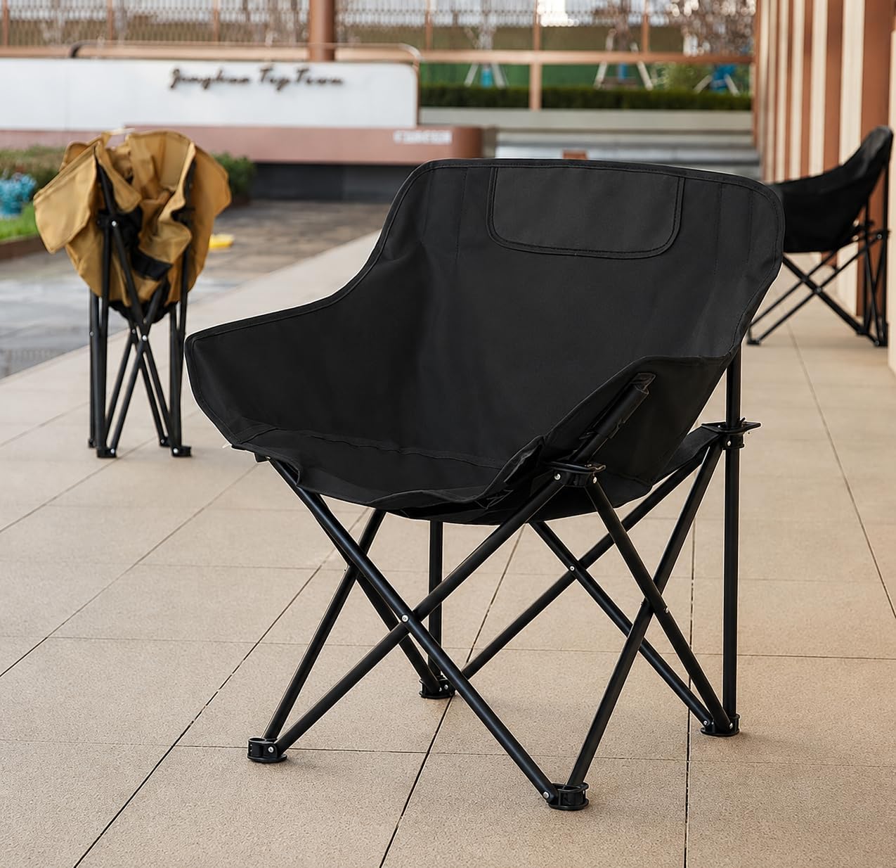ZYNTO Foldable Camping Chair | Lightweight Outdoor Chair for Travel, Hiking, Fishing & Garden | Portable Picnic Chair with Armrest, Cup Holder & Carry Bag(Multicolor) (ST-04)-image-7