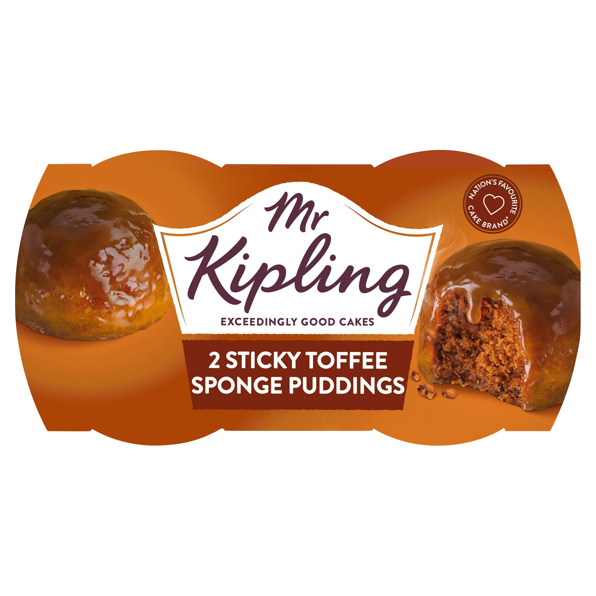 Mr Kipling 95 g Sticky Toffee Sponge Puddings, 220 g Box, 2 per Pack (Pack of 1)