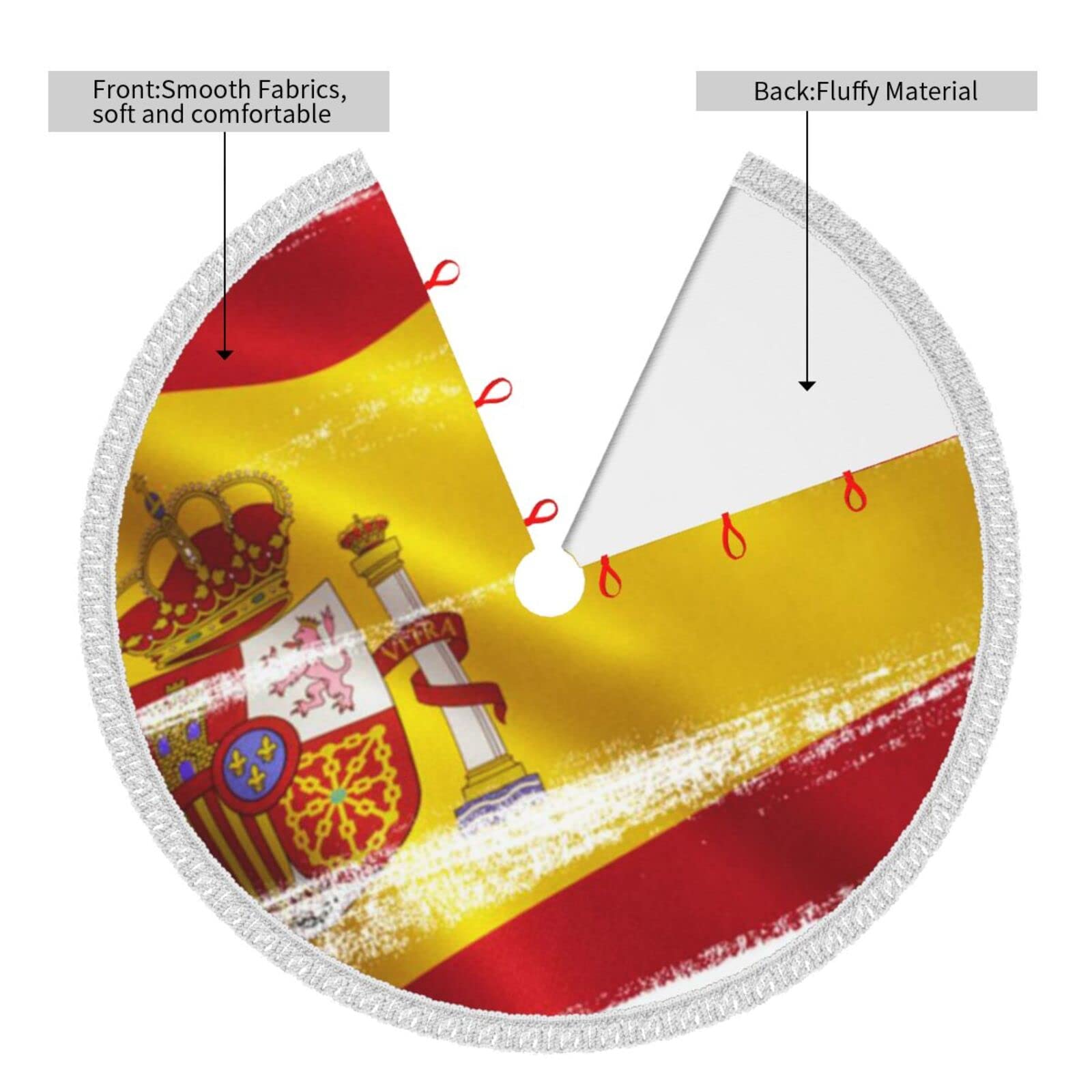 Weihnachtsbaumdecke Mit Puerto Rico-Flaggen-Design – 121,9 Cm, Inkl. Weißer Quaste, Für Festliche Stimmung