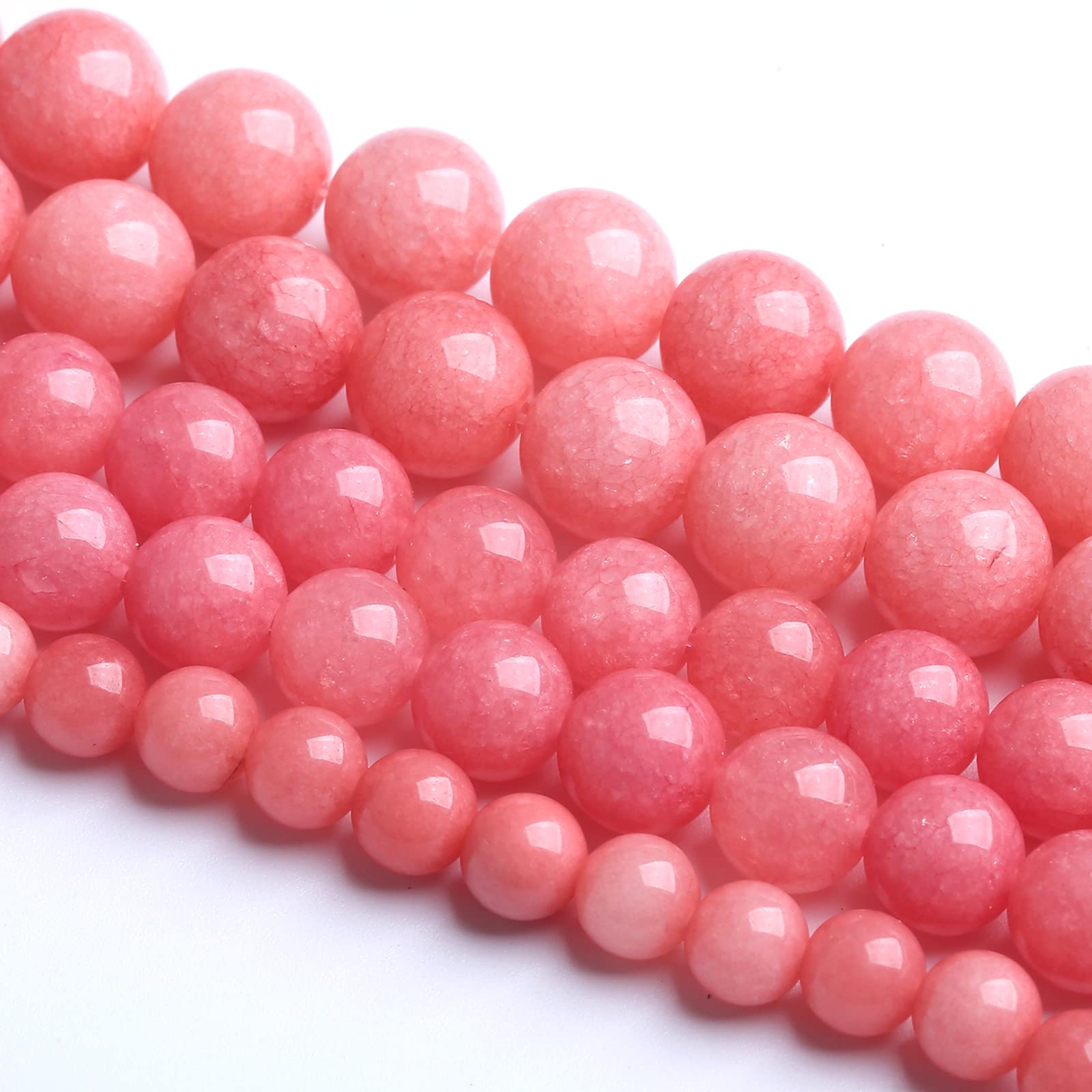 12MM 30PCS Natural Stone Pink Jade Beads Rhodochrosite Chalcedony Beads for Jewelry Making DIY Bracelet 1 Strand โ image 1