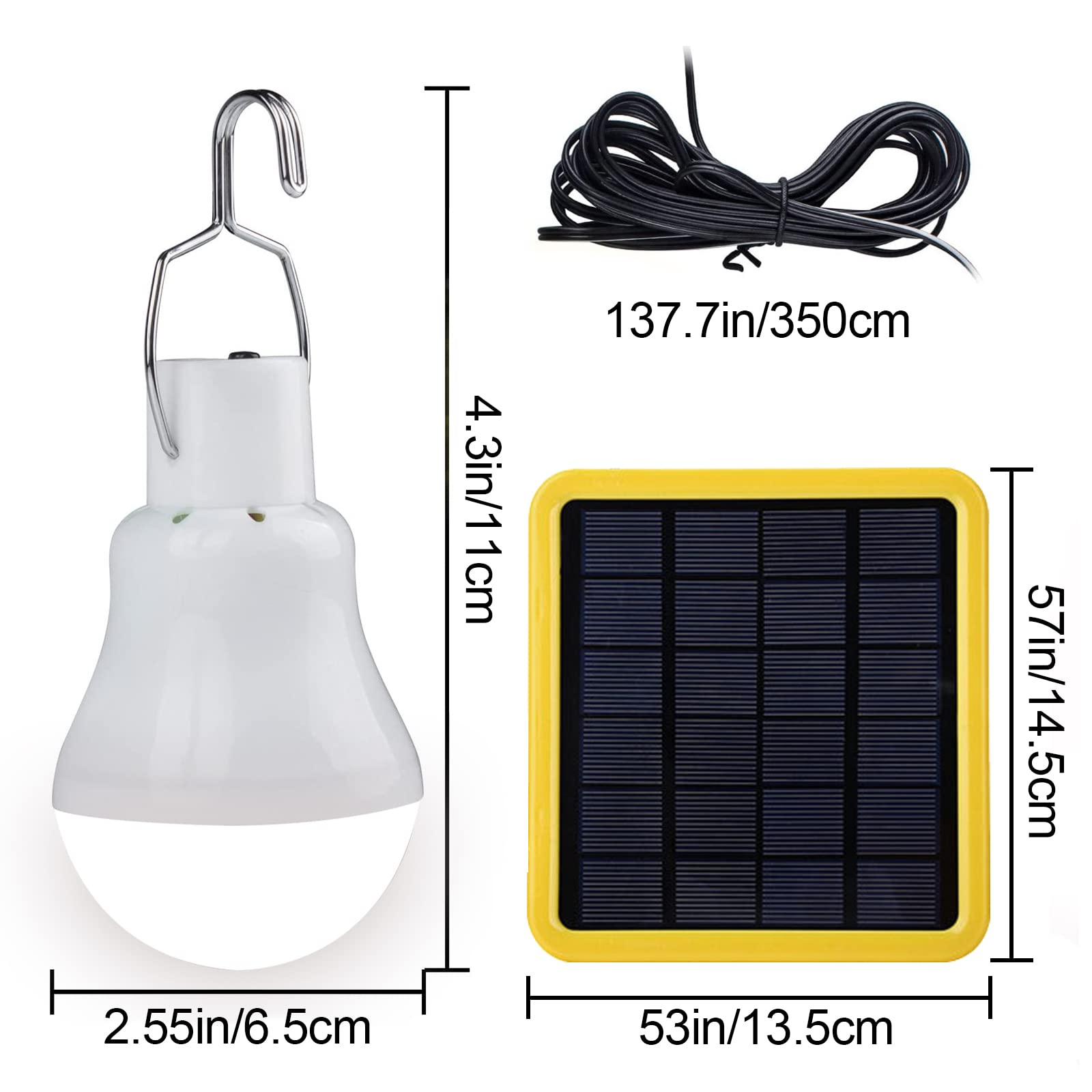 Stringa Di Luci Solari Da Campeggio TuoPuLife, 130 LED, Con Lanterna Integrata, Ricaricabile USB E Solare, Impermeabile, 5 Modalità - 3