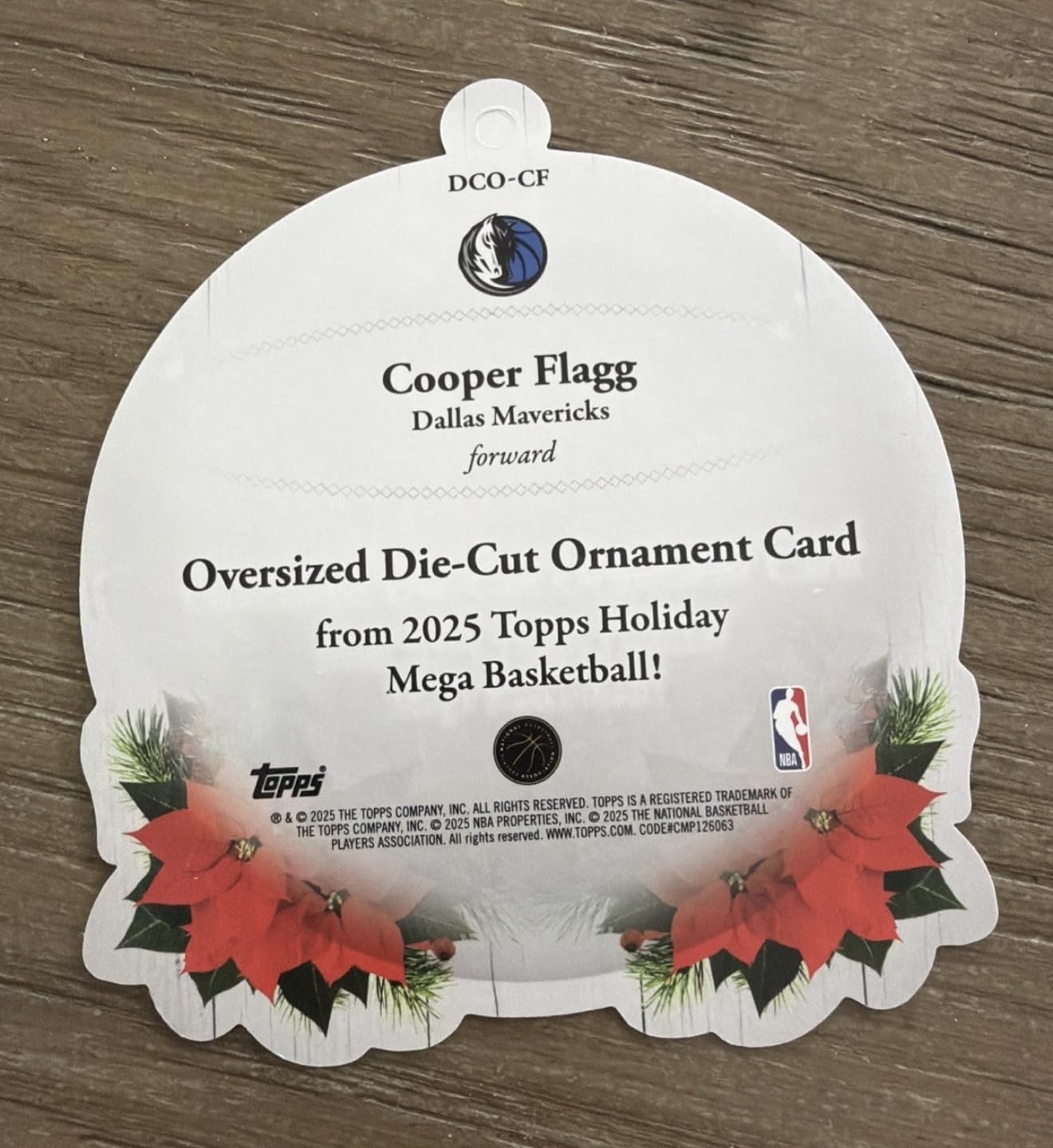 Amazon.com: 2025-26 Topps Holiday #DCO-CF Cooper Flagg Die-Cut