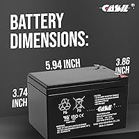 Vista 5 de Casil Batería de repuesto de 12 V y 12 Ah compatible con Power-Sonic PS-12120, paquete de 2