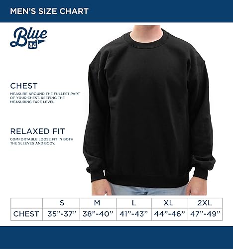 Miniatura 4 de Blue 84 Sudadera de cuello redondo de los Michigan Wolverines para hombre, color del equipo, azul marino Michigan Wolverines, talla L