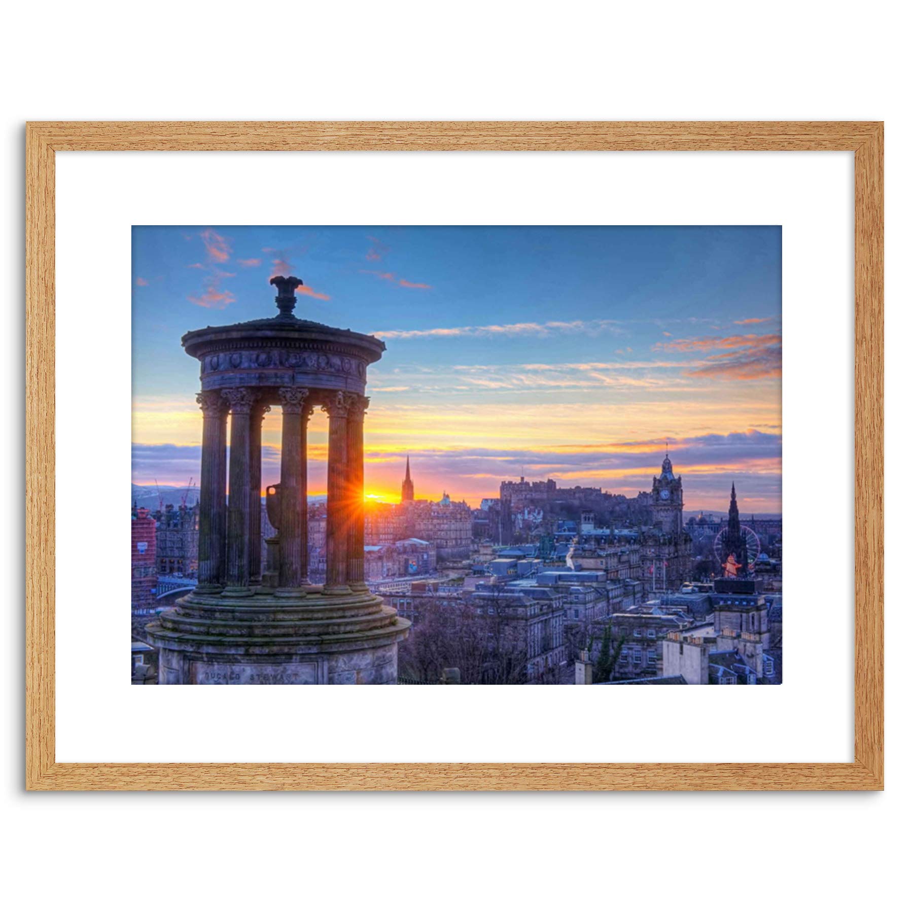 Wee Blue Coo Dt Calton Hill Edinburgh Sunset Picture Photo Framed Wall Art Print