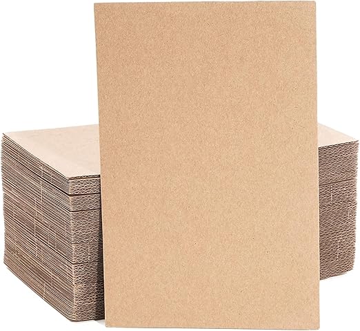 50 Pack Corrugated Cardboard Sheets 6x9, Flat Packaging Inserts for Packing, Shipping, Mailing (2mm Thick)