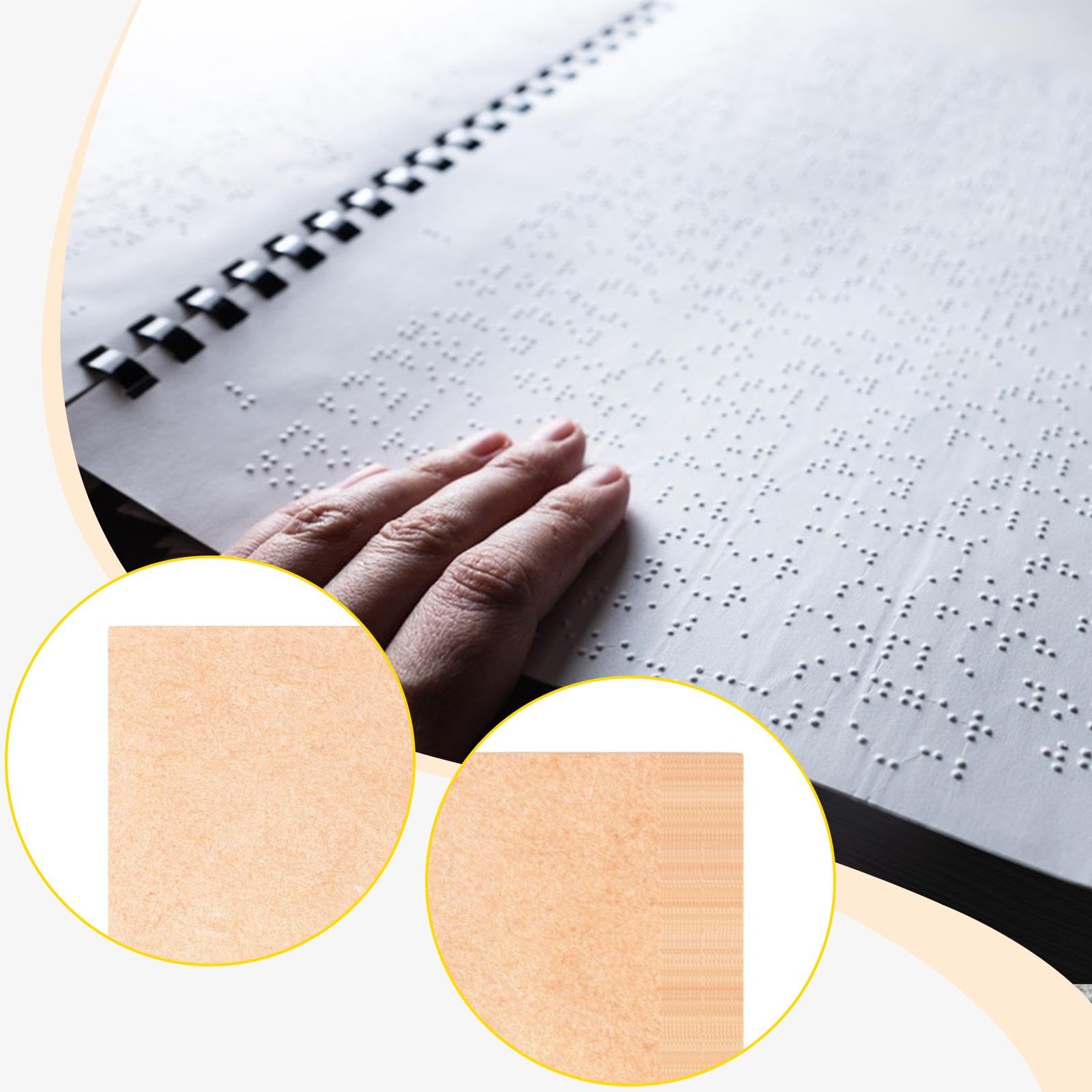 50 Pezzi Braille Paper Fogli Carta Braille per Scrittura Manuale Foglio Bianco Ausilio Scrittura Non Vedenti Materiale di Qualità Adatto per Studio Pr, 100 Pezzi