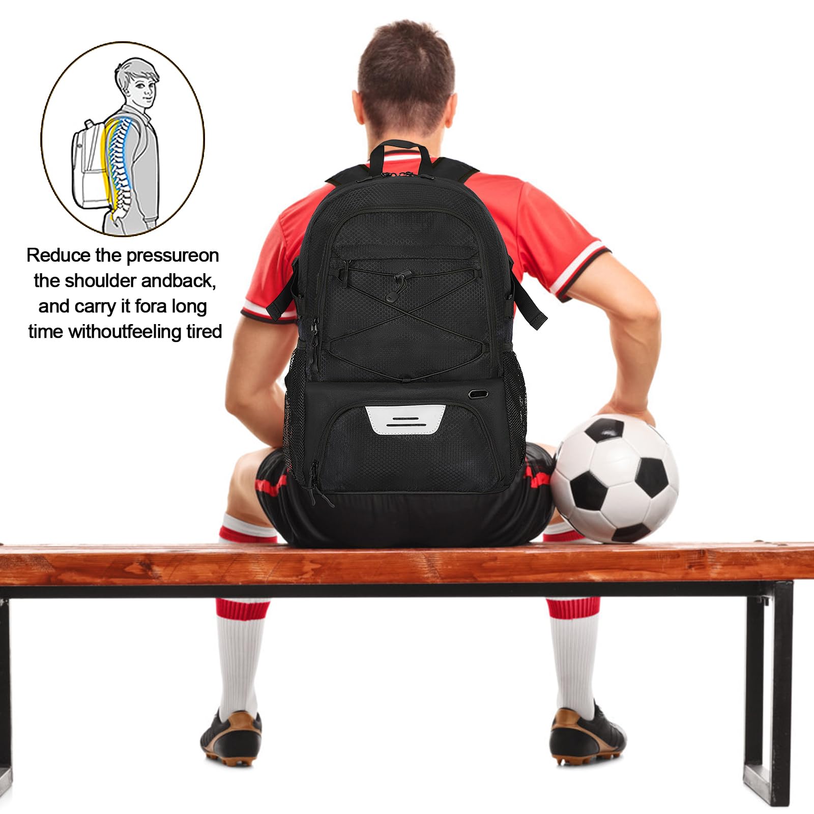 Goloni Basketballtasche, große Sporttasche mit separaten Ball- und Schuhfächern, Turnbeutel für Basketball, Fußball, Volleyball